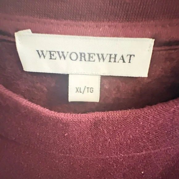 WeWoreWhat Oversized Crewneck Sweatshirt in Maroon (XL) NWOT - Picture 3 of 5